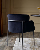 Felix dark navy velvet dining chair