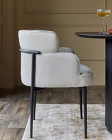 Felix ivory dual tone fabric dining chair