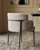 Felix champagne chenille dining chair