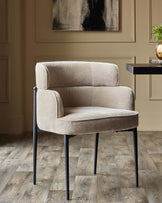 Felix champagne chenille dining chair