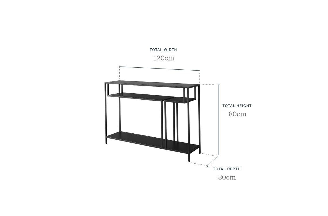 Finley Black Metal Console Table