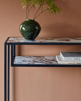 Finley white calacatta ceramic console table