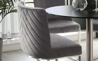 Florin Dark Grey Velvet Dining Chair (Sold in pairs)