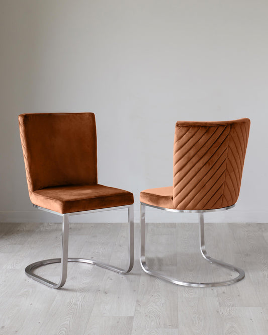 Florin Rust Velvet Dining Chair (Sold in pairs)