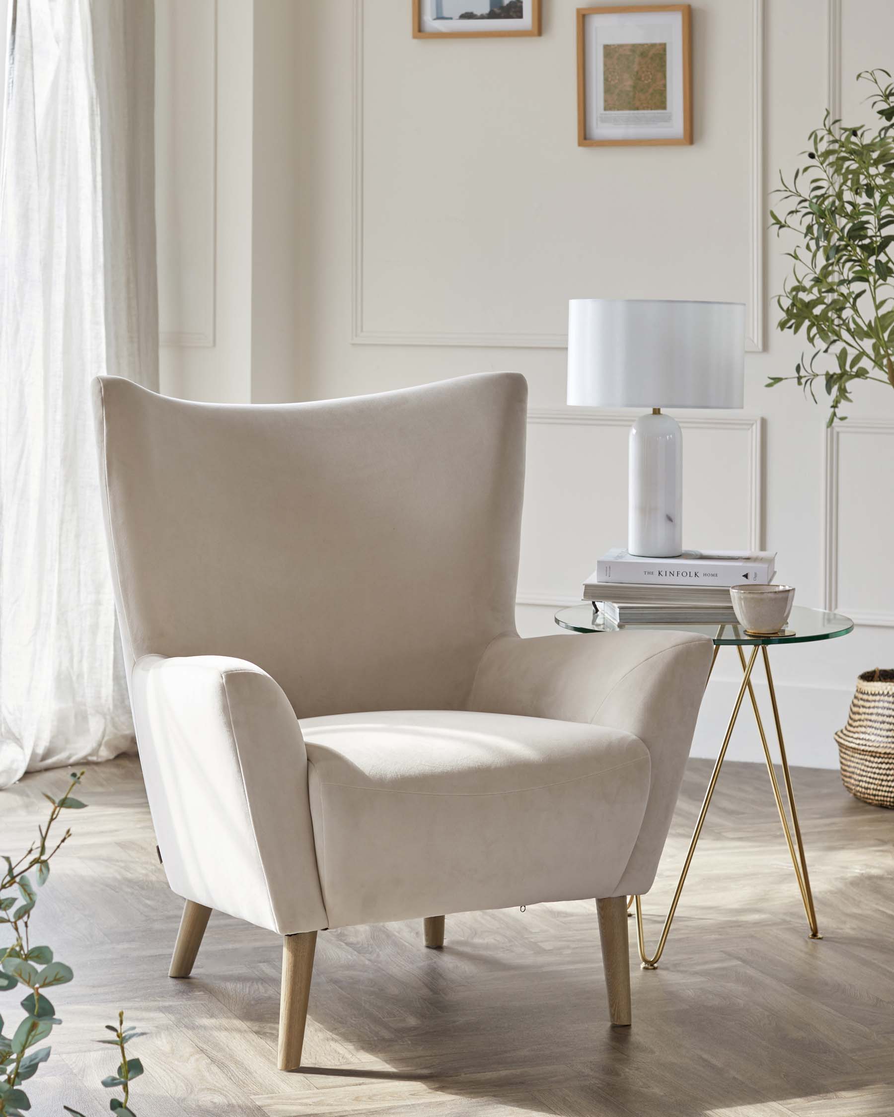 flynn velvet accent chair champagne