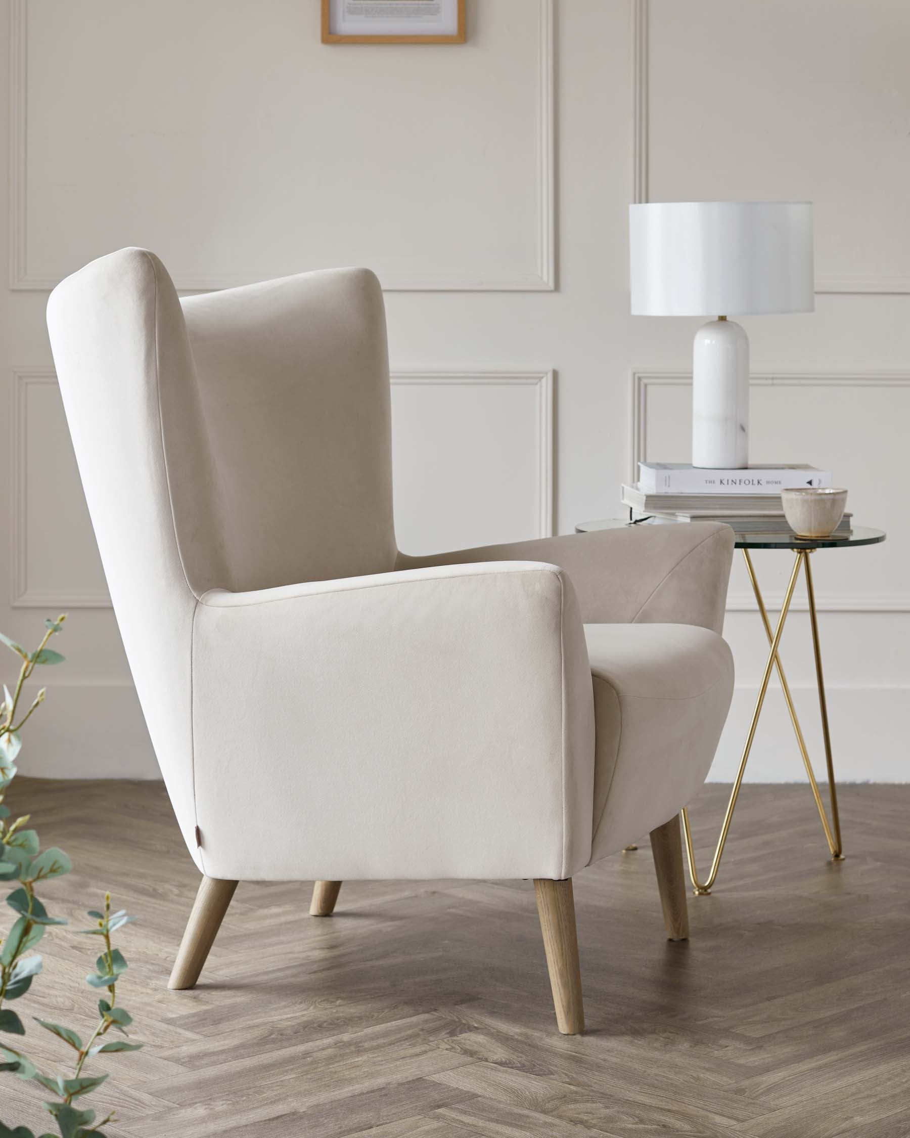 flynn velvet accent chair champagne