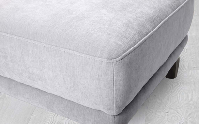 Luxe Modern Mid Grey Fabric Footstool