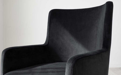 Form Black Velvet & Brass Cantilever Dining Armchair (Sold in pairs)