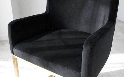 Form Black Velvet & Brass Cantilever Dining Armchair (Sold in pairs)