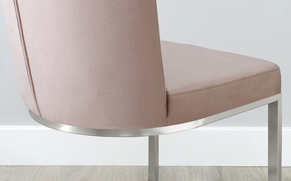 Form Blush Pink Velvet And Brushed Steel Dining Chair (Sold in pairs)