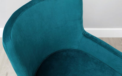 Form Dark Teal Velvet And Brass Cantilever Dining Armchair (Sold in pairs)