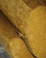 Frances ochre fabric swivel accent chair