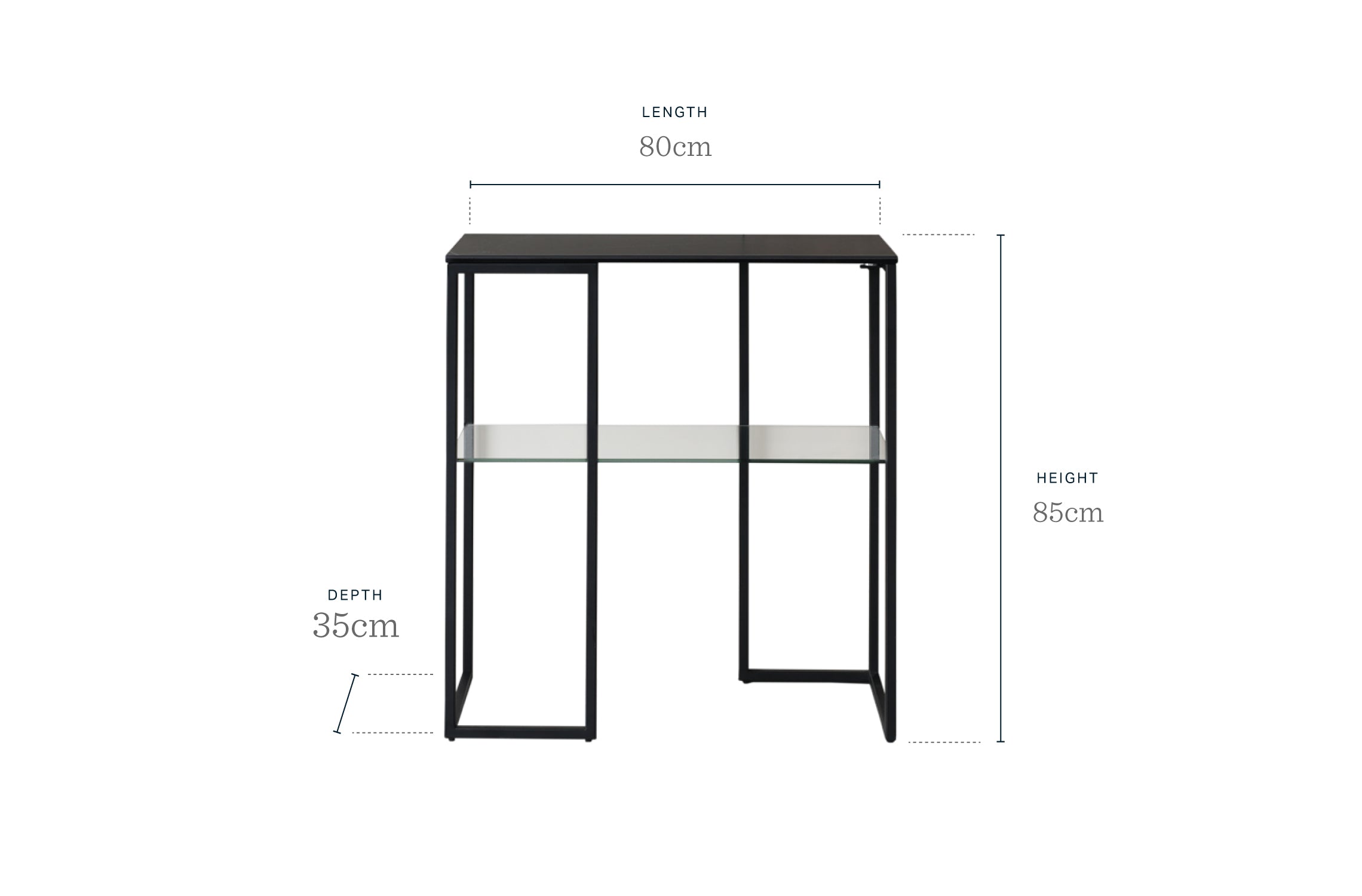 Georgia Black Marbled Ceramic Small Console Table