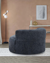 Gianna dark blue weave swivel armchair