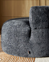 Gianna dark blue weave swivel armchair