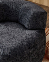 Gianna dark blue weave swivel armchair