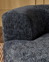 Gianna dark blue weave swivel armchair