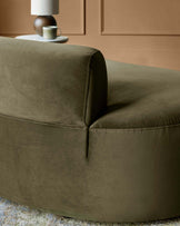 Gianna olive green velvet 2 seater sofa