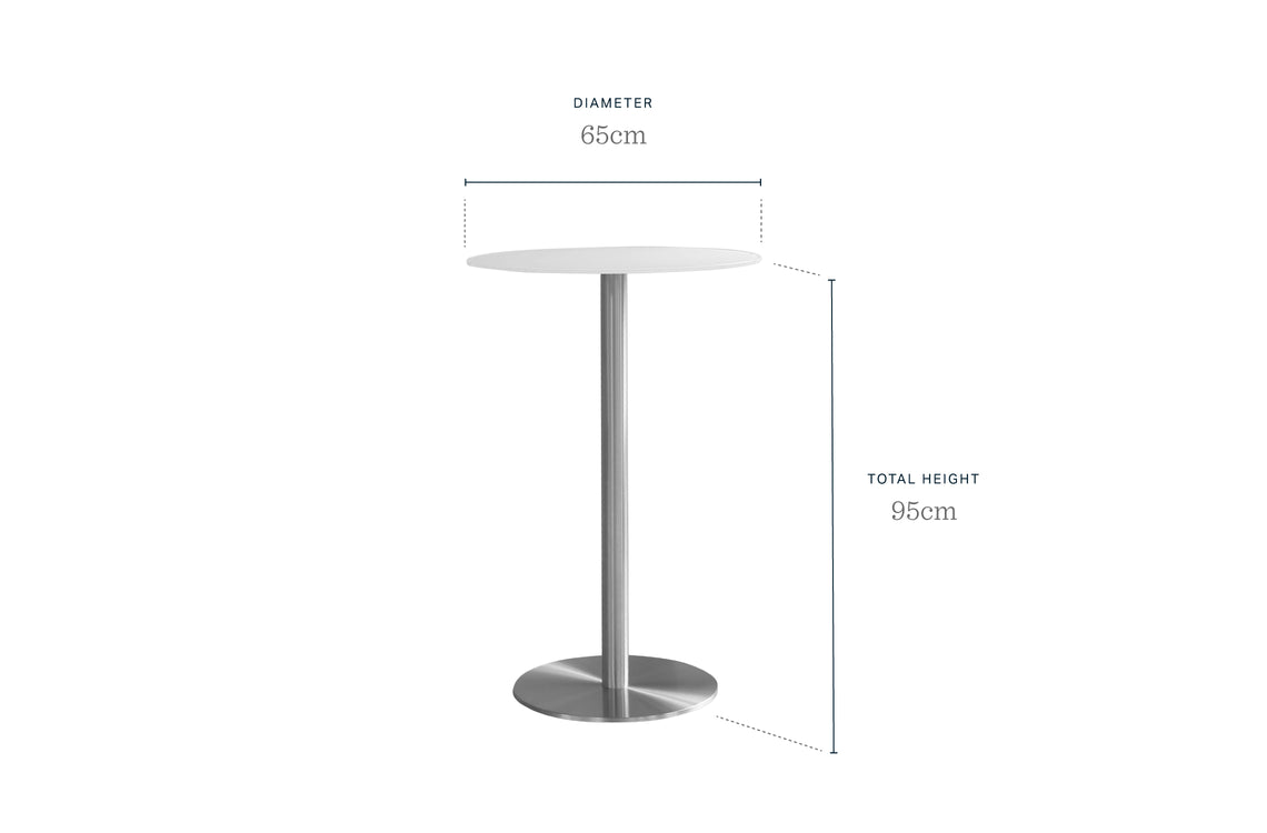 Grande White Frosted Glass 2 Seater Bar Table