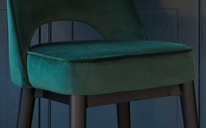 Clover Dark Green Velvet Bar Stool