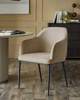 Harley champagne chenille dining chair