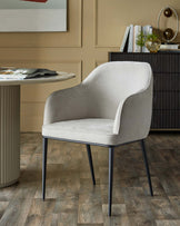 Harley light grey chenille dining chair