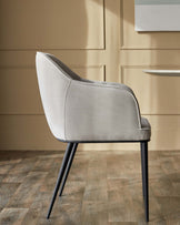 Harley light grey chenille dining chair