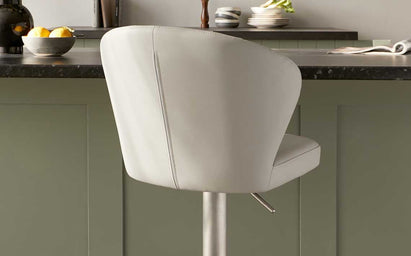 Harper Light Grey Faux Leather Barstool