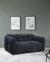 Hayes dark blue fabric 2 seater sofa