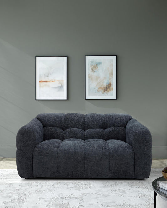 Hayes dark blue fabric 2 seater sofa