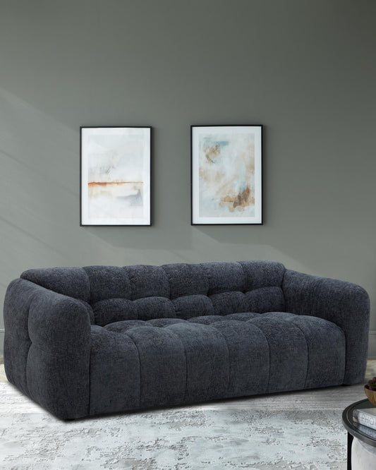 Hayes dark blue fabric 3 seater sofa