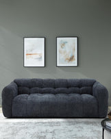 Hayes dark blue fabric 3 seater sofa