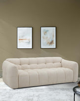 Hayes natural fabric 3 seater sofa