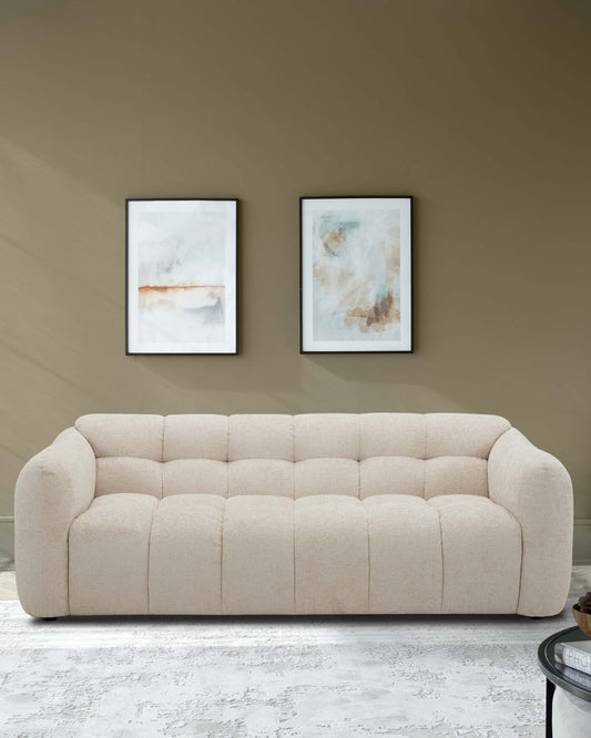 Hayes natural fabric 3 seater sofa