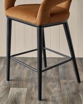 Heath caramel fabric bar stool