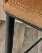 Heath caramel fabric bar stool