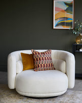 Henry Ivory Boucle Swivel Love Seat