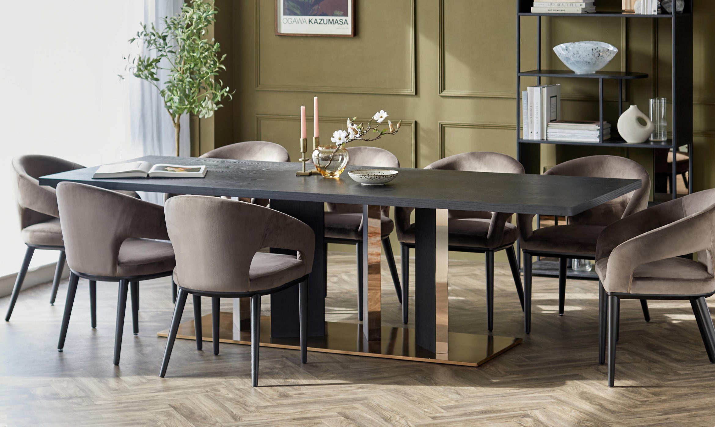 Holland 10 seater table and Heath dining chairs set