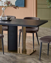 Holland black ash 6 seater dining table