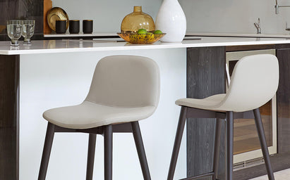 Hudson Dark Grey Leather Bar Stool