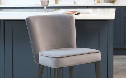 Serena Dark Grey Velvet Bar Stool