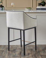 Julep ivory dual tone fabric bar stool