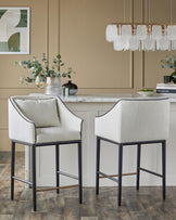 Julep ivory dual tone fabric bar stool