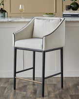 Julep ivory dual tone fabric bar stool