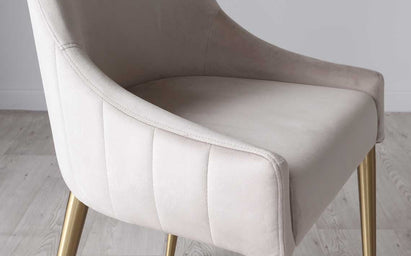 Juliana Champagne Velvet With Brushed Brass Dining Chair (Sold in pairs)