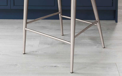 Juliana Champagne Velvet With Stainless Steel Bar Stool