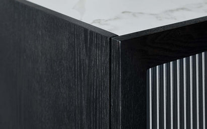 Julep black ash and marble ceramic sideboard