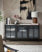 Julep black ash and marble ceramic sideboard