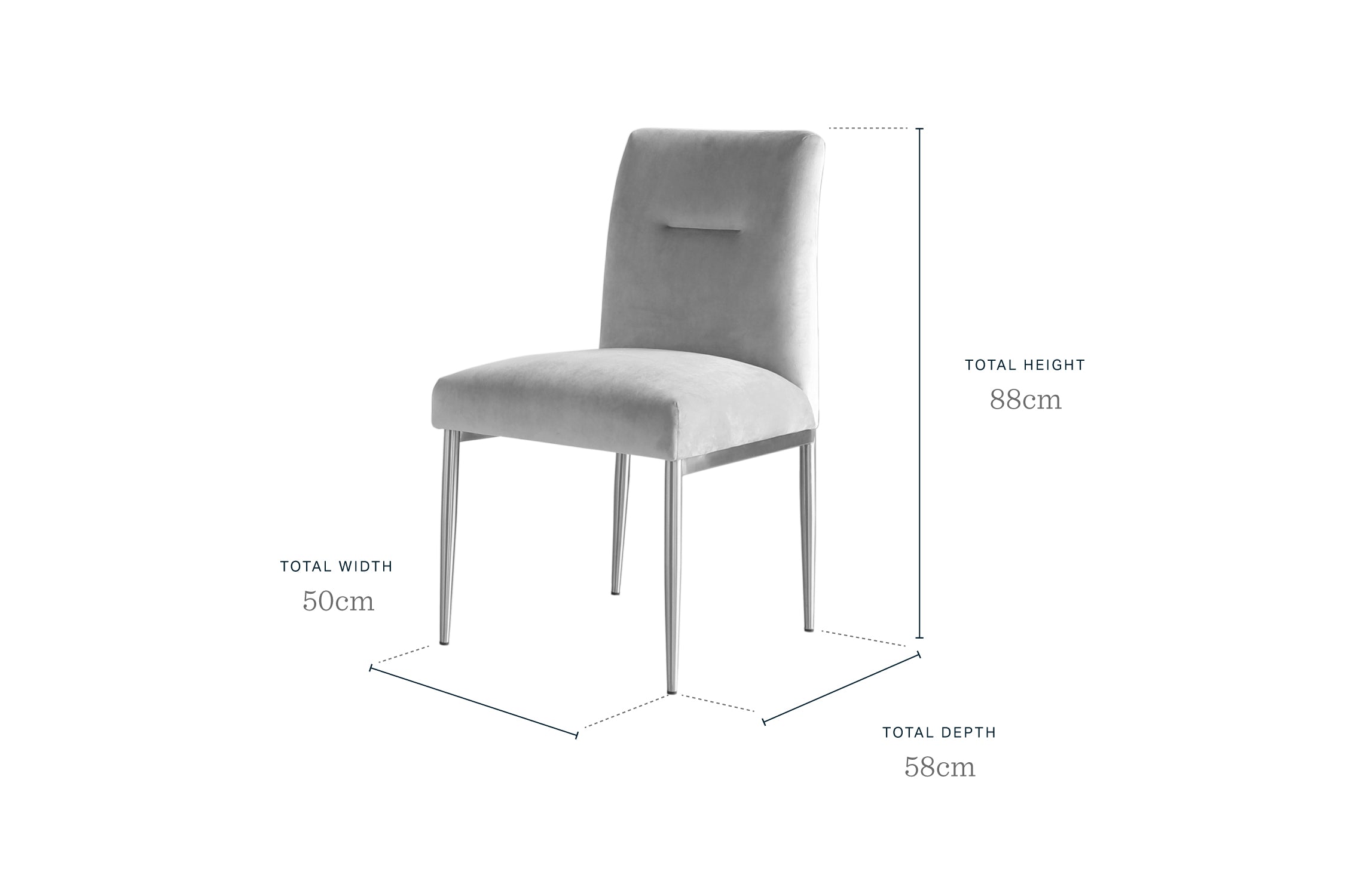 Keira Champagne Velvet Dining Chair(Sold in pairs)