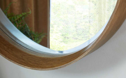 Kendrick Small Round Wall Mirror Walnut